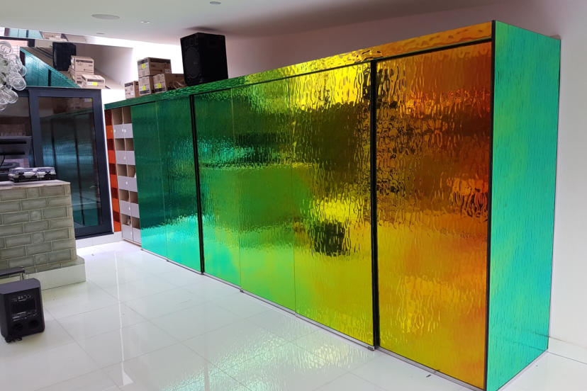 Conceit lawyer Print Dichroic Laminated Glass Surrey | Radiant Glass Laminating | Color Changing Laminated  Glass | Khameleon Laminated GlassGlass